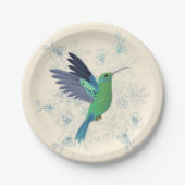 Cute Hummingbird Floral Papieren Bordje (Voorkant)