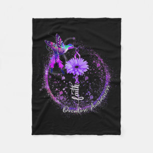 Cute Hummingbird Holding Paars Ribbon Overdosis AW Fleece Deken