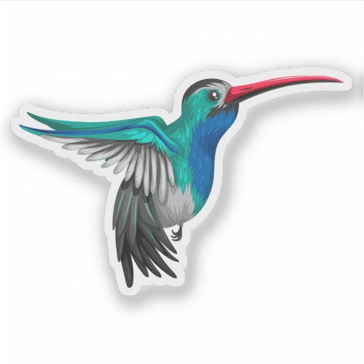 Cute hummingbird-illustratie sticker (Voorkant)