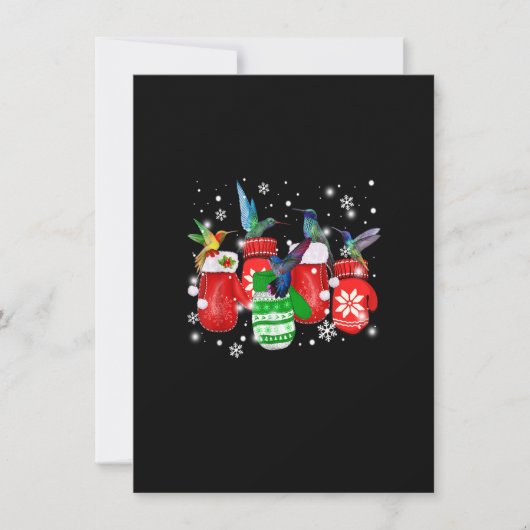 Cute Hummingbird In Gloves Christmas Bird Lovers M Kaart (Voorkant)