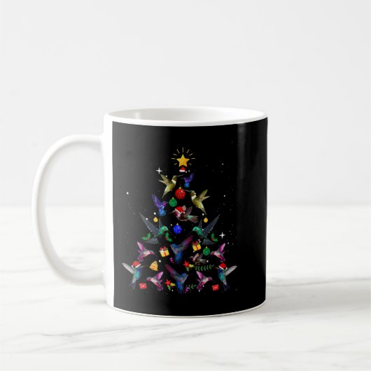 Cute Hummingbird Kersttree Xmas cadeau Koffiemok (Links)