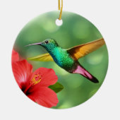 Cute Hummingbird met ventilator Keramisch Ornament (Voorkant)
