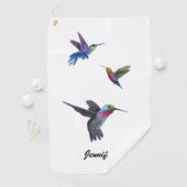 Cute Hummingbird Monogram Golfhanddoek (Insitu)