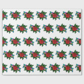 Cute Hummingbird on Hibiscus Flower Cartoon - W Cadeaupapier (Vlak)