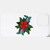 Cute Hummingbird on Hibiscus Flower Cartoon - W Case-Mate iPhone Case (Achterkant (horizontaal))