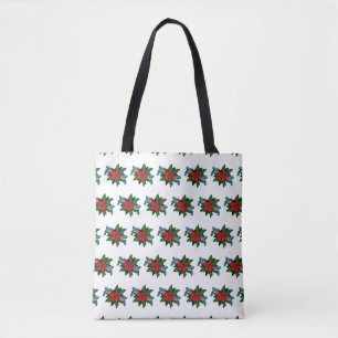 Cute Hummingbird on Hibiscus Flower Cartoon - W Tote Bag