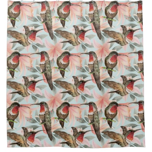 Cute Hummingbird Showgordijn Douchegordijn (Voorkant)