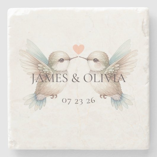 Cute Hummingbird Stenen Onderzetter (Voorkant)