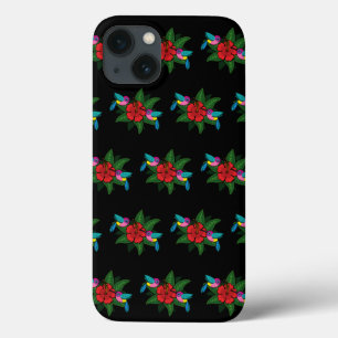 Cute Hummingsbird on Hibiscus Flower Cartoon Case-Mate iPhone Case