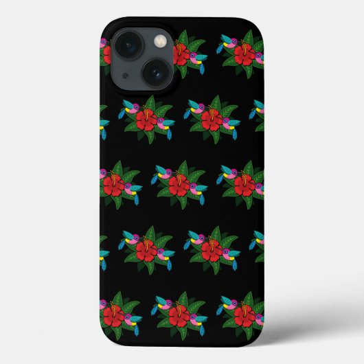Cute Hummingsbird on Hibiscus Flower Cartoon Case-Mate iPhone Case (Achterkant)