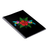 Cute Hummingsbird on Hibiscus Flower Cartoon Notitieboek (Rechterzijde)
