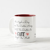 Cute Humor Doctor Joke Script Aangepaste naam Tweekleurige Koffiemok (Voorkant links)
