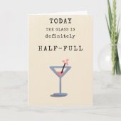 Cute Humor Pink Cocktail Glass Simple Birthday Kaart (Voorkant)