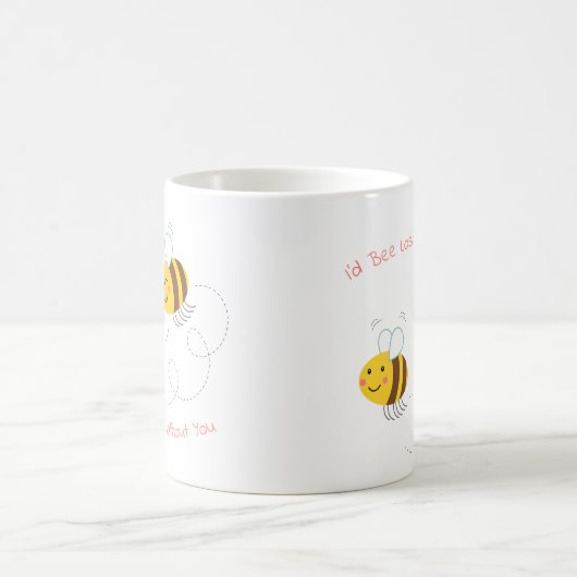 Cute Humorisme Illustrated Bee Cup Koffiemok (Center)