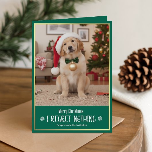 Cute Humorous Dog Picture Merry Christmas Folded  Feestdagen Kaart