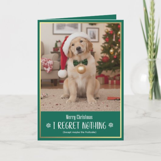 Cute Humorous Dog Picture Merry Christmas Folded  Feestdagen Kaart (Voorkant)