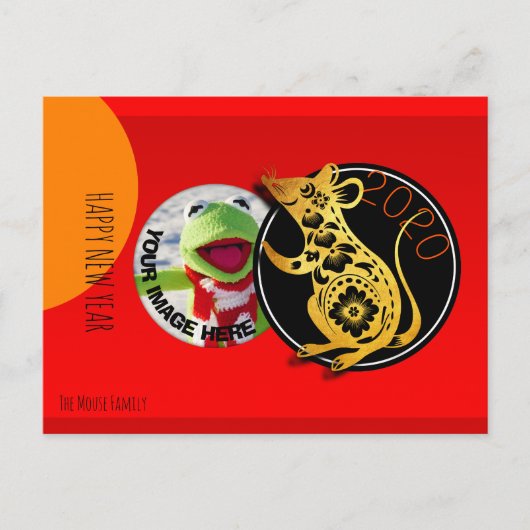 Cute Humoureuze Rat Paper-cut 2020 Briefkaart (Voorkant)