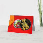 Cute Humoureuze Rat Paper-cut 2020 Wenskaart Feestdagen Kaart (Voorkant)