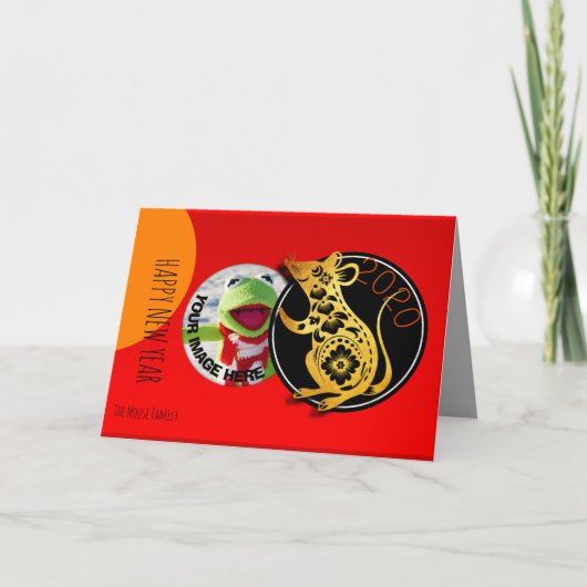 Cute Humoureuze Rat Paper-cut 2020 Wenskaart Feestdagen Kaart (Voorkant)