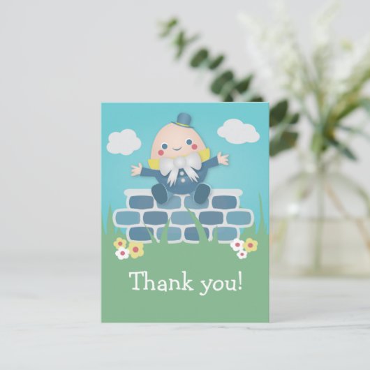 Cute Humpty Dumpty Baby shower Dank u Briefkaart (Staand voorkant)