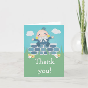 Cute Humpty Dumpty Baby shower Hartelijk dank Bedankkaart