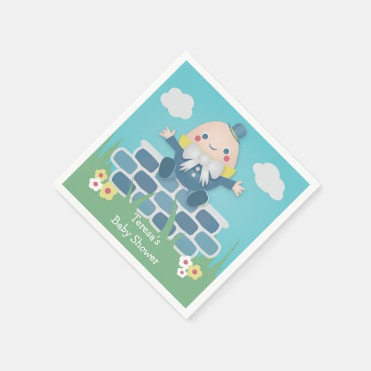 Cute Humpty Dumpty Baby shower Paper Napkins Servetten (Hoek)