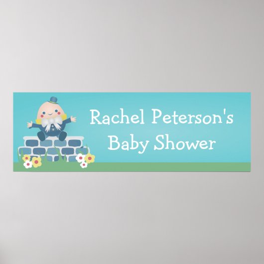 Cute Humpty Dumpty Baby shower Party Banner Poster (Voorkant)