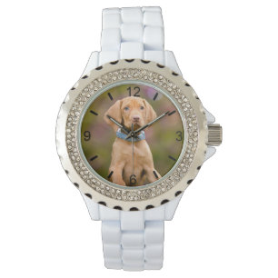 Cute Hungarian Vizsla Dog Puppy Photo - dial-bord Horloge