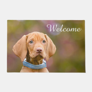 Cute Hungarian Vizsla Dog Puppy Photo / Welcome Deurmat