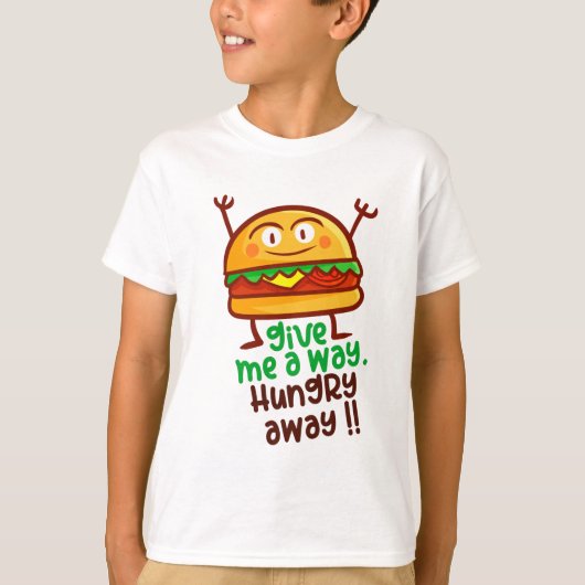 Cute Hungry Away Burger Boy's T-shirt (Voorkant)