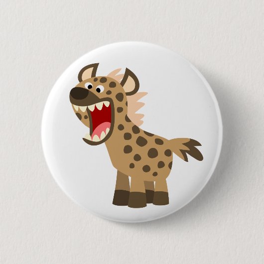 Cute Hungry Cartoon Hyena Ronde Button 5,7 Cm (Voorkant)