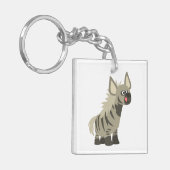 Cute Hungry Cartoon Striped Hyena AcrylSleutelhang Sleutelhanger (Voorkant Links)