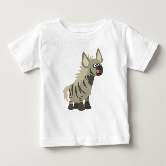 Cute Hungry Cartoon Striped Hyena Baby T-Shirt (Voorkant)