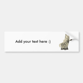 Cute Hungry Cartoon Striped Hyena Bumpersticker