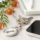 Cute Hungry Cartoon Striped Hyena Metal Sleutelhan Sleutelhanger (Zijkant)