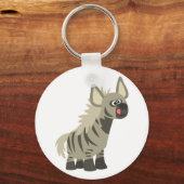 Cute Hungry Cartoon Striped Hyena Sleutelhanger (Voorkant)