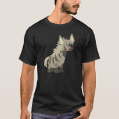Cute Hungry Cartoon Striped Hyena T-Shirt (Voorkant)
