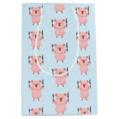 Cute Hungry Piggy  Medium Cadeauzakje (Voorkant)