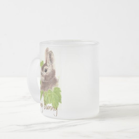 Cute Hunny Bunny Rabbit, Glass Mok (Voorkant links)