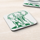 Cute Hunter Green Elephant Line Drawing Beverage Bier Onderzetter (Linkerzijde)
