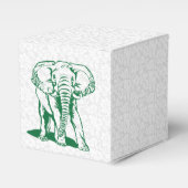 Cute Hunter Green Elephant Line Tekening Bedankdoosjes (Voorkant Zijde)