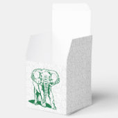 Cute Hunter Green Elephant Line Tekening Bedankdoosjes (Geopend)