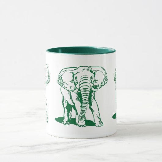 Cute Hunter Green Elephant Line Tekening Mok (Midden)