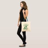Cute Hunter Green Elephant Line Tekening Tote Bag (Voorkant (model))