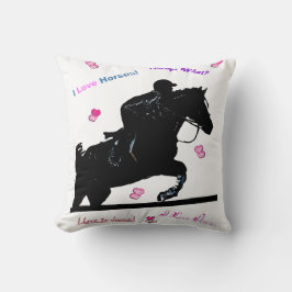 Cute Hunter Jumper Horse Pillow Kussen