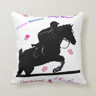 Cute Hunter Jumper Horse Pillow Kussen
