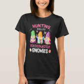 Cute Hunting met mijn Kindergarten Gnomies-leraar T-shirt (Voorkant)