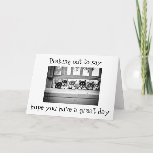 CUTE HUSKIE PUPS SAY **HAPPY BIRTHDAY" FEESTDAGEN KAART (Voorkant)