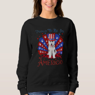 Cute Husky American Flag Happy 4 juli Trui
