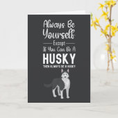 Cute Husky Cards Snow Siberian Dog Pet Lover  Kaart (Gele Bloem)